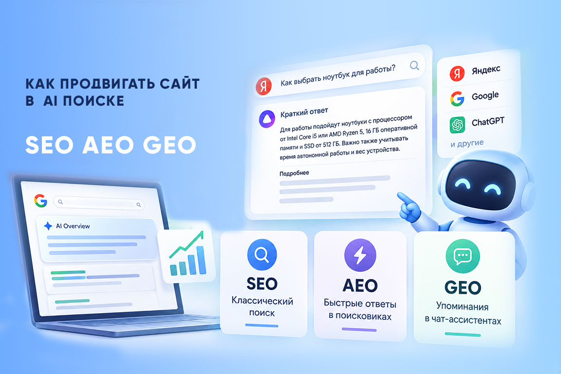 SEO, AEO и GEO: как продвигать сайт в AI-поиске