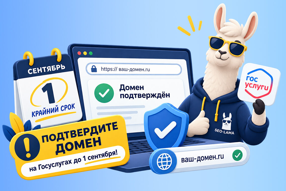 Подтвердите домен на Госуслугах до 1 сентября